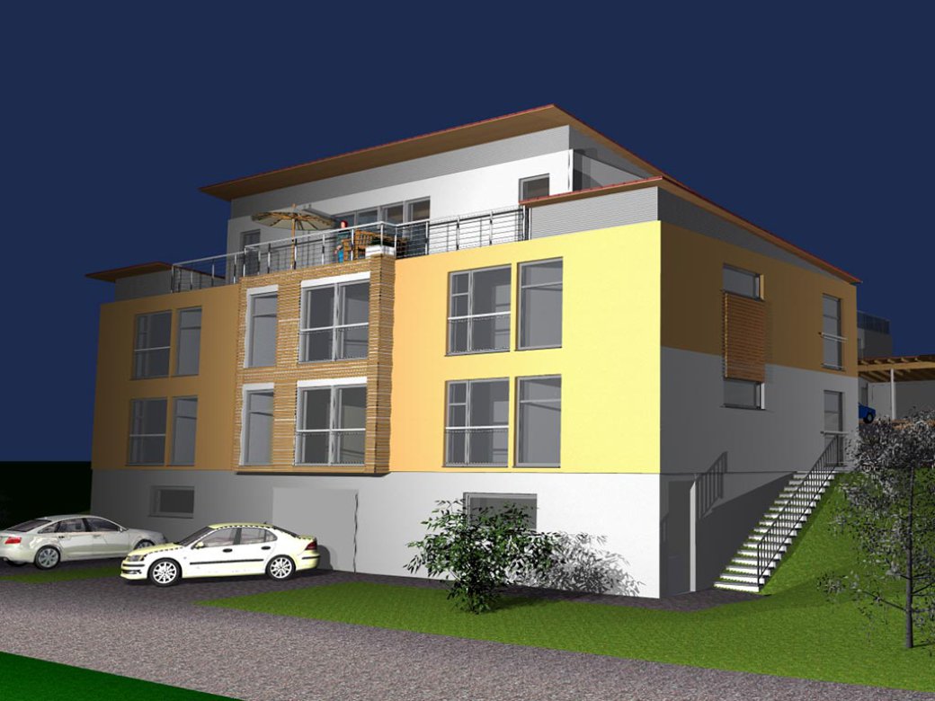 Bürogebäude mit Penthouse