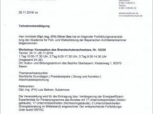 Zertifikat Konzeption Brandschutznachweis